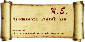 Mindszenti Stefánia névjegykártya